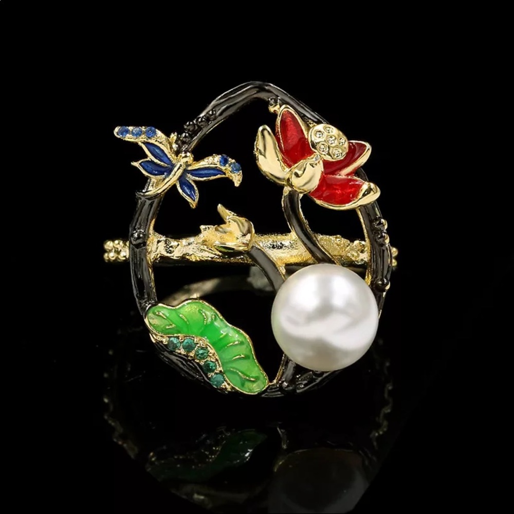 Ring π βNight on the Lakeβ Freshwater Pearl - Picture 1 of 5